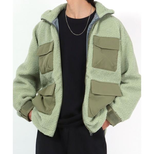 ブルゾン アウター スタンドネック ボアフリースブルゾン/ボアジャケット メンズ レディース ユニセ...