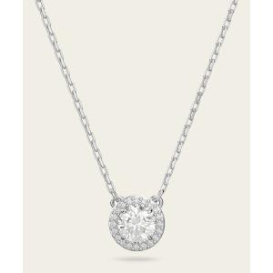 ネックレス 「公式」「スワロフスキー」Una ペンダント， ラウンドカット， パヴェ， ホワイト， ロジウム・プレーティング レディース メンズ