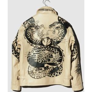 ジャケット ライダースジャケット メンズ 「REBUILD COLLECTION」 DRAGON＆SNAKE TRACKER JACKET / AVI｜zozo