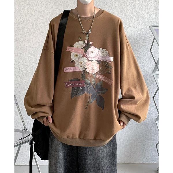 トレーナー スウェット 「FVLMEN」flower photo pigment sweat pul...