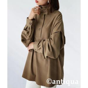 ブラウス シャツ レイヤード風ハイネックトップス レディース