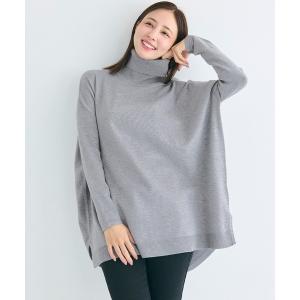 ニット セーター テールカットタートルネック ニットチュニック レディース