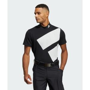 tシャツ Tシャツ ビッグアディダスロゴ 半袖モックネックシャツ