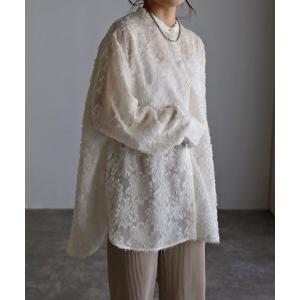 ブラウス シャツ ジャガードフラワーブラウス / シアーブラウス「レディース シャツ/ブラウスランキング1位獲得実績あり」 レディース