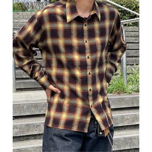 シャツ ブラウス オンブレチェックビックシャツ