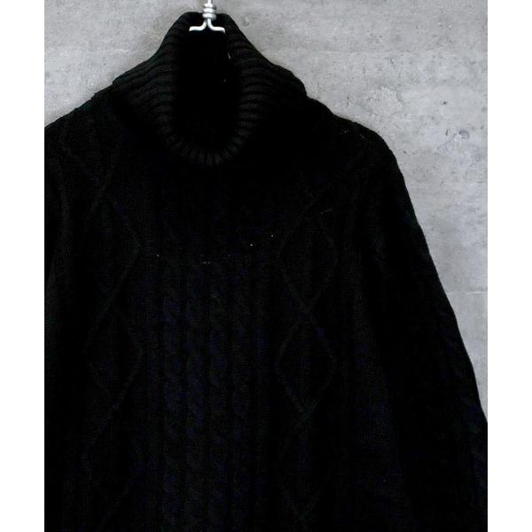 セーター ニット アラン編みタートルネックセーター レディース メンズ メンズ レディース