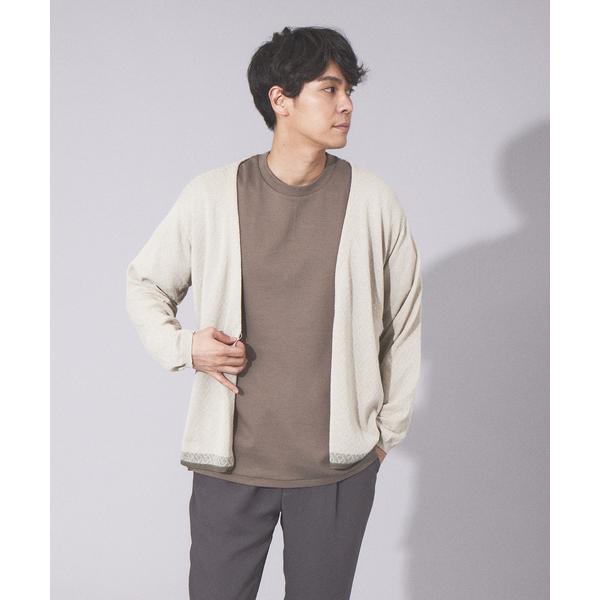 カーディガン 「バスケット柄」 ワンボタン カーディガン メンズ レディース