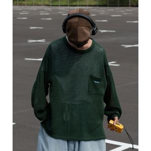 ニット ルーズメッシュニットプルオーバー