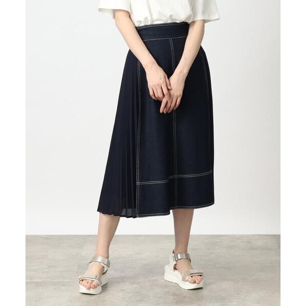 スカート グローブ人気のスカート！デニムサイドプリーツスカート