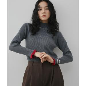 ニット セーター 「ロングセラー！」ハイネックミックスリブニット レディース