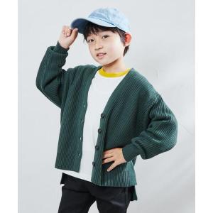 カーディガン  「洗える」カタアゼリラックスVネックカーディガン キッズ 子供服 男の子 女の子