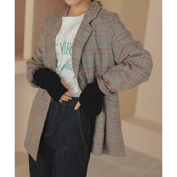 アームカバー リブニットアームウォーマー レディース