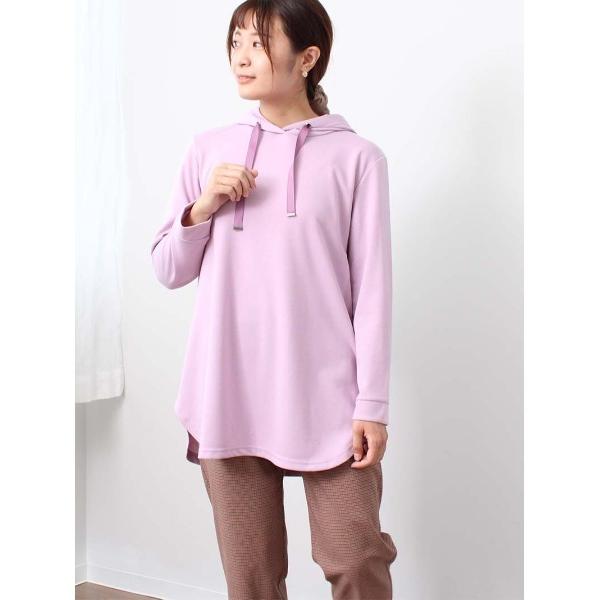 tシャツ 「M〜5L 大きいサイズ」ラウンドヘム チュニック丈 パーカー レディース