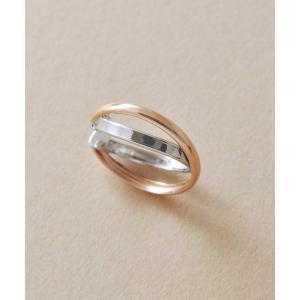 イヤーカフ 「 フワットイヤリングス」 K10 バイカラー クロス イヤーカフ( WG/PG) レディース