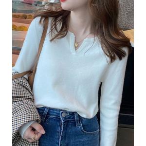 ニット セーター キーネックプルオーバー レディース