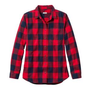 ブラウス シャツ エル・エル・ビーン・オーガニック・フランネル・チュニック、プラッド ジャパン・フィット レディース