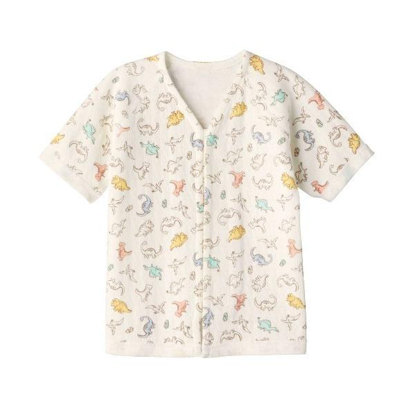 ベビー肌着 あったかワンタッチ短肌着（ダイナソー）