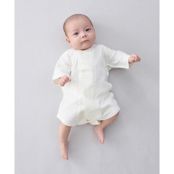 ベビー肌着 あったかワンタッチ短肌着（ずりあがり防止付き）