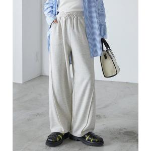 スウェット切り替えカーブパンツ