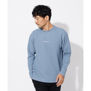 ABAHOUSE GRAY tシャツ 「CITY」刺繍 ポンチ 長袖Tシャツ メンズ