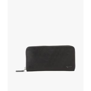 極美品✨　アニエスベー　長財布　黒　ラウンドファスナー　レザー　シンプル　金具 agnes b.（アニエスベー） 財布 レザー ラウンドジップ ロング
