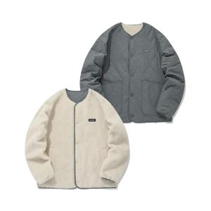 ジャケット ブルゾン メンズ 「COVERNAT」REVERSIBLE FLEECE COLLARLESS JACKET / カバーナット リバーシブ