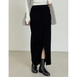 スカート 「ZOZO限定」「新色追加」「累計販売枚数8千枚」「細見え」「低身長/大きいサイズ有」前後2WAYリブニットスリットナロースカート