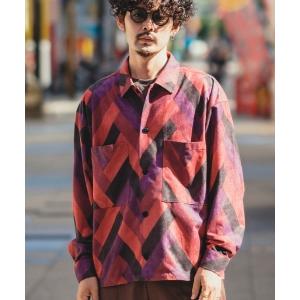 新品未使用 GUY ROVER ネイティブ柄シャツブルゾン S improves（インプローブス） ブルゾン アウター ネイティブ柄 シャツ