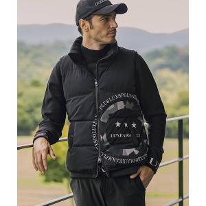 ベスト LUXEAKMPLUS(リュクスエイケイエムプラス)バイカラーサークルロゴパデッドベスト