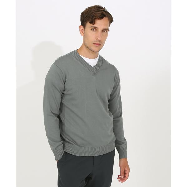 セーター ニット 「定番人気」カシミヤタッチ  Vネックニット メンズ
