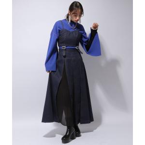 ワンピース ジャンパースカート SETデニムビスチェ＊プリーツスカート(HARE)