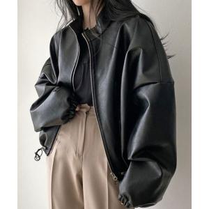 コート アウター オーバーサイズフェイクレザージャケット レディース｜ZOZOTOWN Yahoo!店