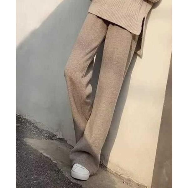 パンツ ハイウエストニットパンツ レディース