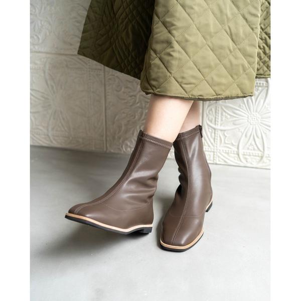 ブーツ スクエアトゥ ストレッチブーツ レディース