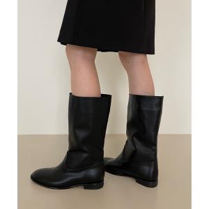 ブーツ ワイドカーフミドルブーツ レディース