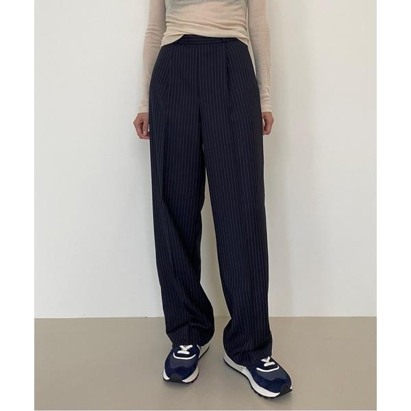 スラックス パンツ ピンストライプスラックス レディース