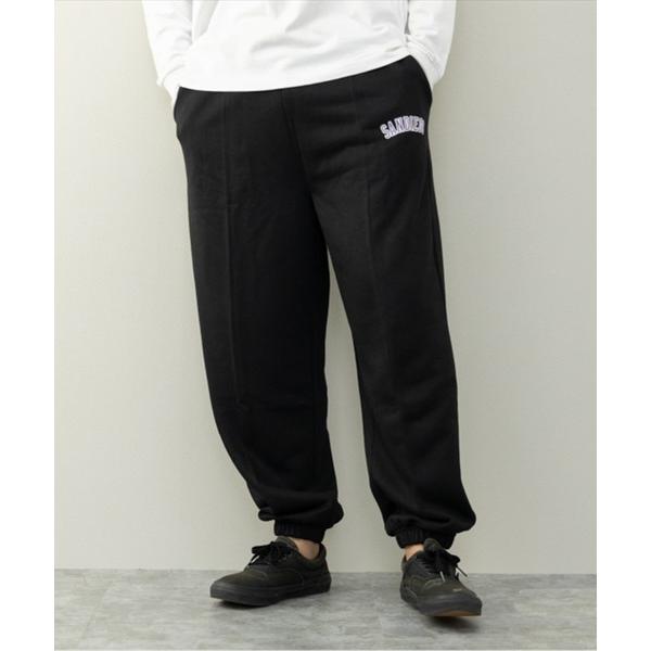 スウェットパンツ ジャージ 「Sa」「it」裏毛ロゴプリント入りワイドスウェットパンツ レディース ...