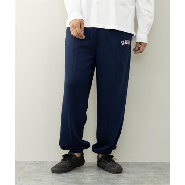 スウェットパンツ ジャージ 裏毛ロゴプリントワイドスウェットパンツ レディース メンズ