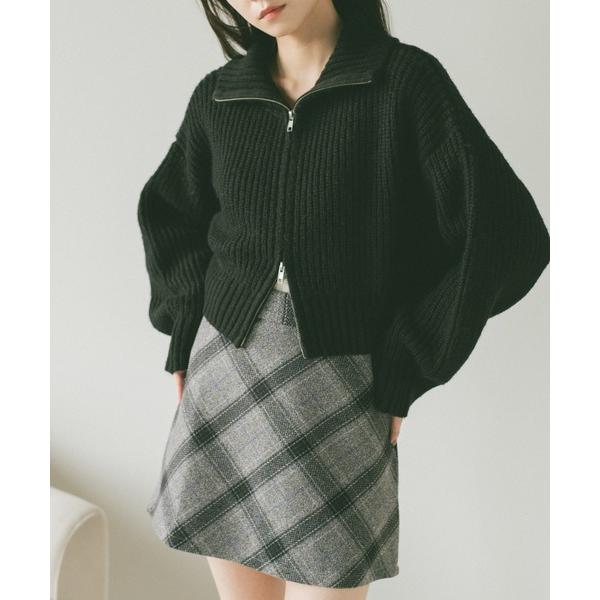 ニット セーター ダブルジップニット レディース