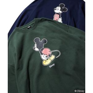 スウェット WEB限定 別注 ビッグシルエット プリントクルーネックスウェット/バックプリント