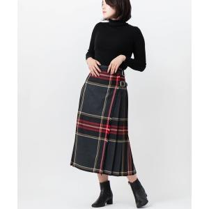 スカート O'NEIL OF DUBLIN オニールオブダブリン ウーステッドウール100％ ロングスカート 83cm Wワイドベルト