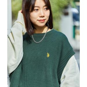 ベスト  別注ワンポイント刺繍ニットベスト/ユニセックス/オーバーサイズベスト