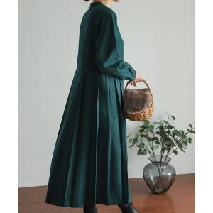 ワンピース 「WEB/一部店舗限定サイズ」サイドプリーツ切替ワンピース レディース