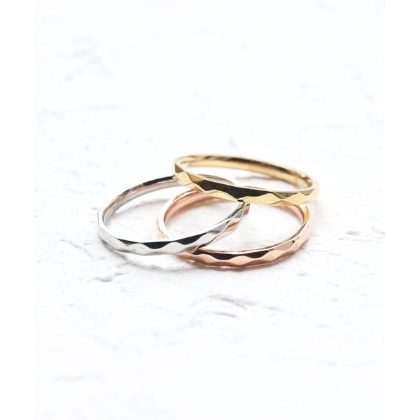 指輪 リング 金属アレルギー対応 ひし形カットシンプルステンレスリング レディース