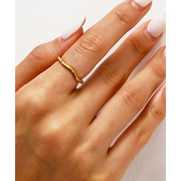 指輪 リング 金属アレルギー対応 シンプルウェーブステンレスリング レディース