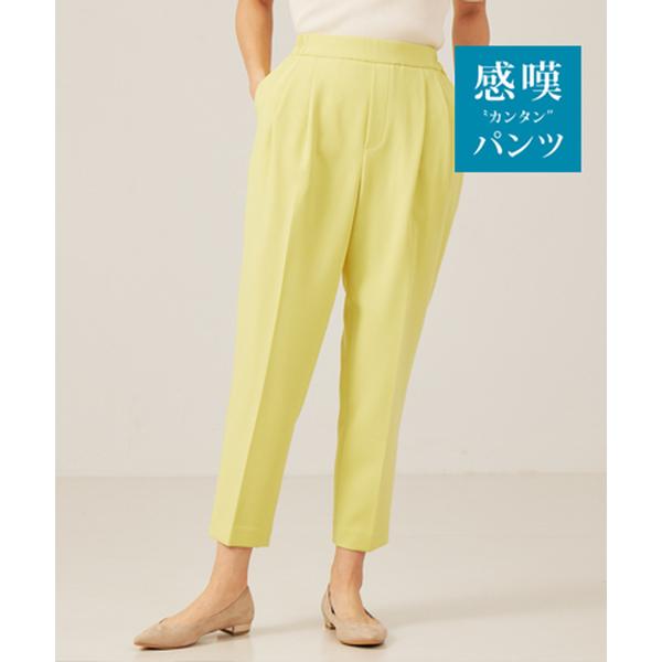 スラックス パンツ 「感嘆/セットアップ対応」タックテーパードパンツ レディース