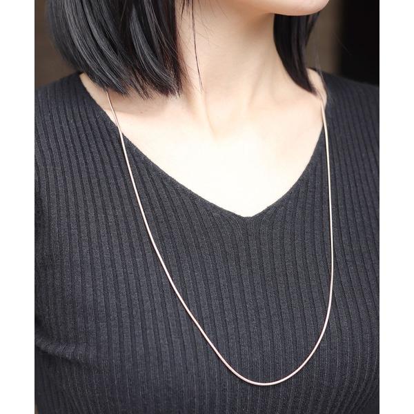 ネックレス 金属アレルギー対応 シンプルスネークチェーンステンレスネックレス レディース