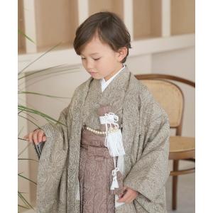 着物 七五三５歳用袴セット utatane ジャガードペイズリー キッズ 子供 男の子