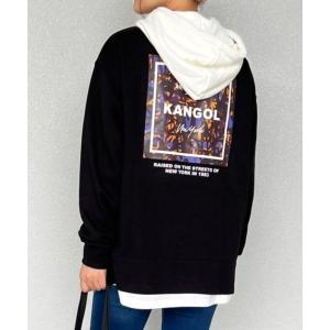 スウェット フード切替パーカー