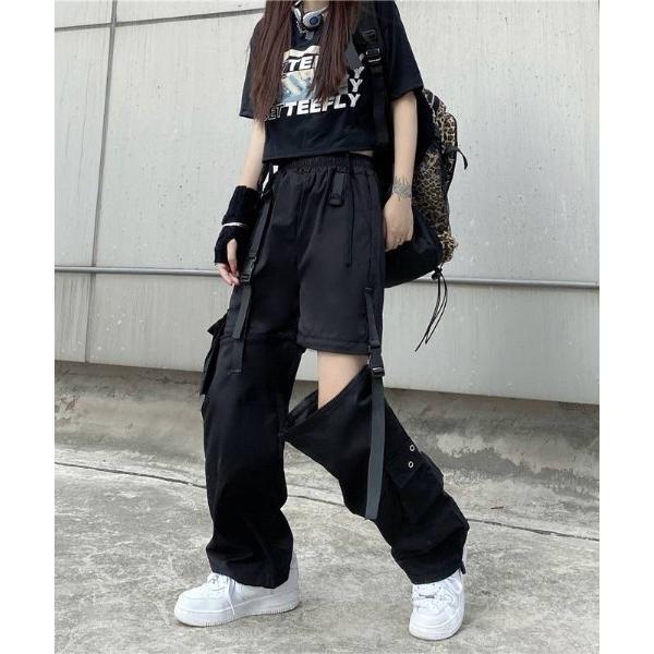 カーゴパンツ 絶対領域2WAYセパレートベルトカーゴパンツ(NEZ) レディース